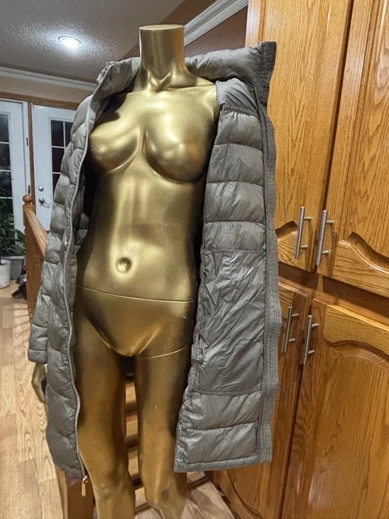 Michael Kors Long Hooded Puffer Coat - Taupe - Picture 8 of 12